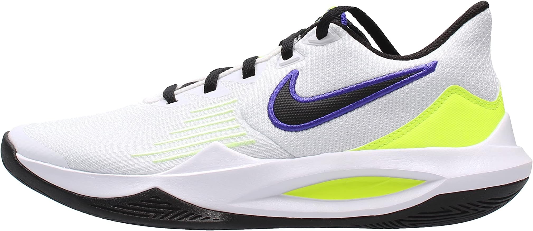 Nike Precision 5, White/Black-Barely Volt-Volt, 12