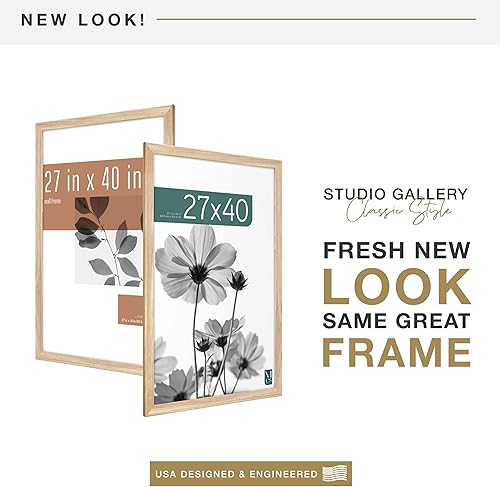 Vista 80 de MCS Studio Gallery Marco para póster de 16 x 24 pulgadas, imitación de veta de madera de color negro, colgar en horizontal o vertical, grande