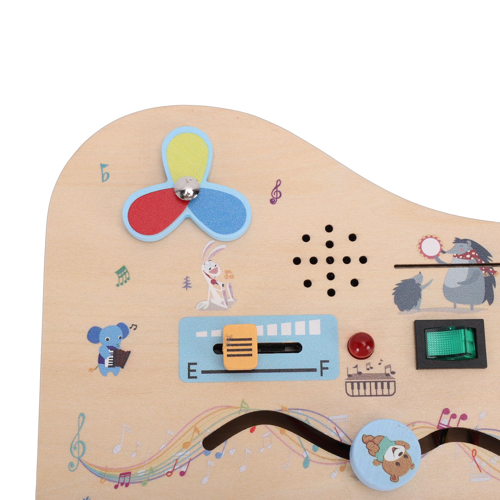 Tablero Sensorial de Madera con Interruptores de Luz LED para Niños