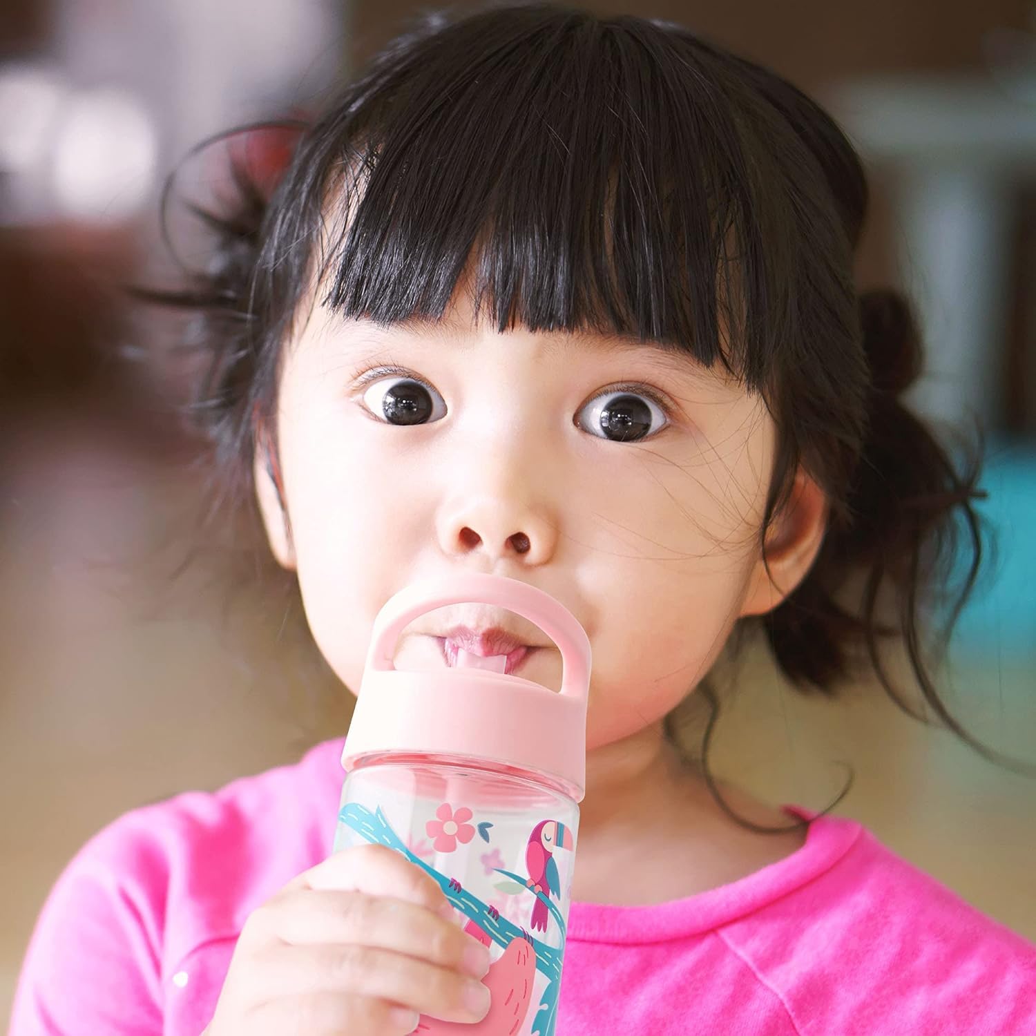 Stephen Joseph, Kids Flip Top Water Bottle, 10 oz Tritan BPA Free, Water Bottle for Girls & Boys, Back to School Flip Top Bottle, Pink Dino