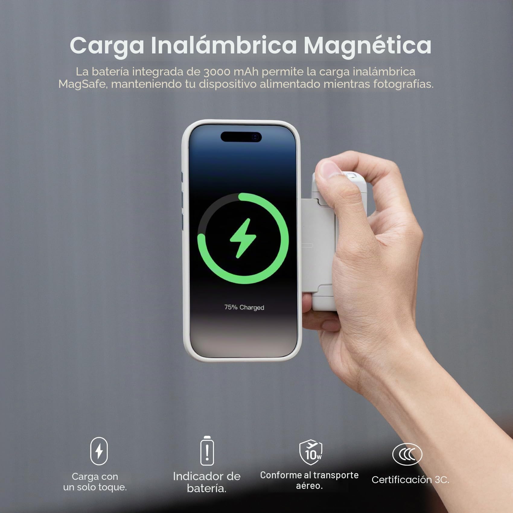PGYTECH MagCam 2 Agarre para Smartphone, Kit Modular 3-en-1, Mando Bluetooth & Agarre de Carga & Soporte de Carga Inalámbrica Magnética MagSafe, para iPhone 12–17/Android 14 (Negro)
