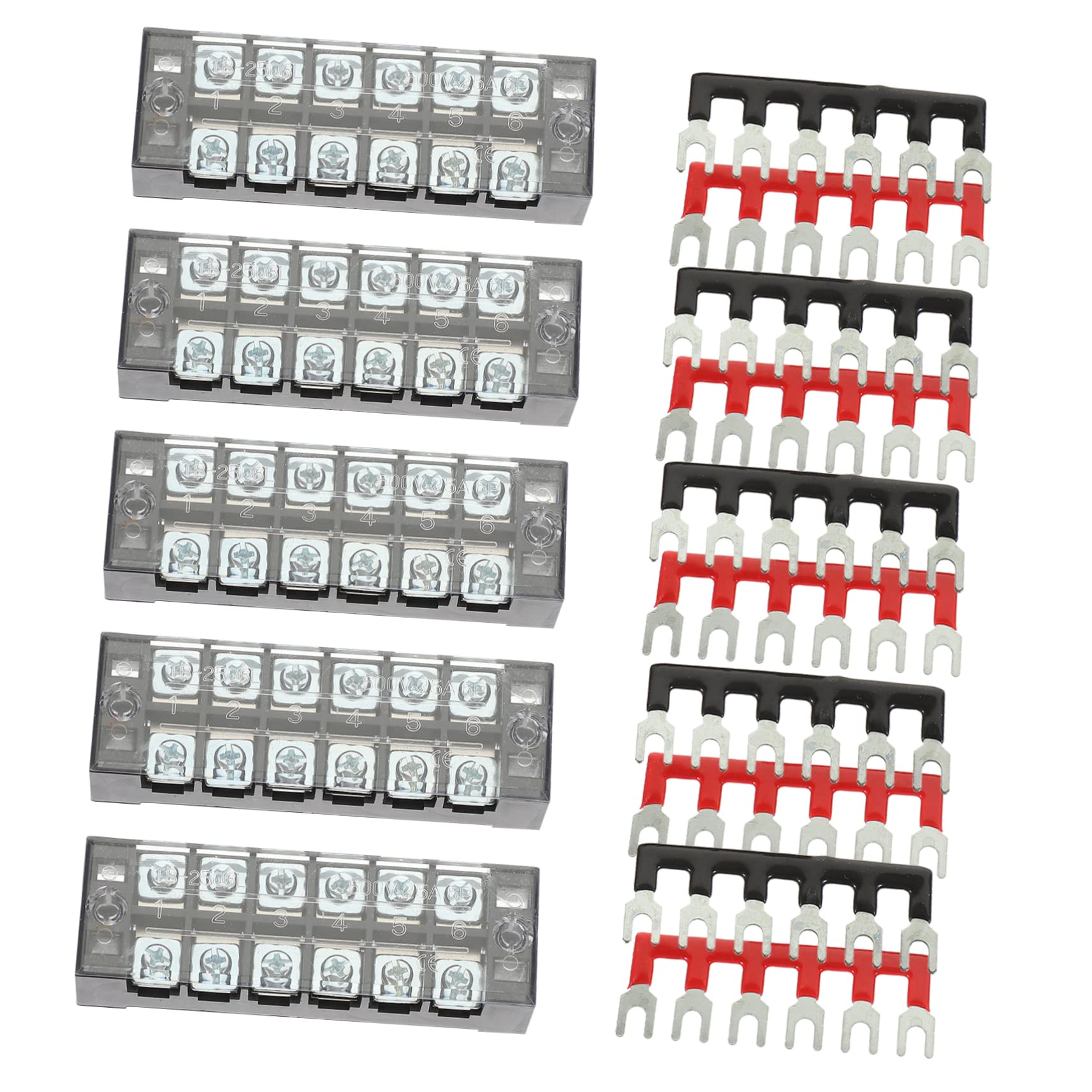 Cabilock 2 Sätze Terminalblock Schraubklemme Set mit Isoliertem Mehrfach Verbindungsstreifen Langlebig Installieren Geeignet für Elektrische Verdrahtung und Fahrzeuginstallation