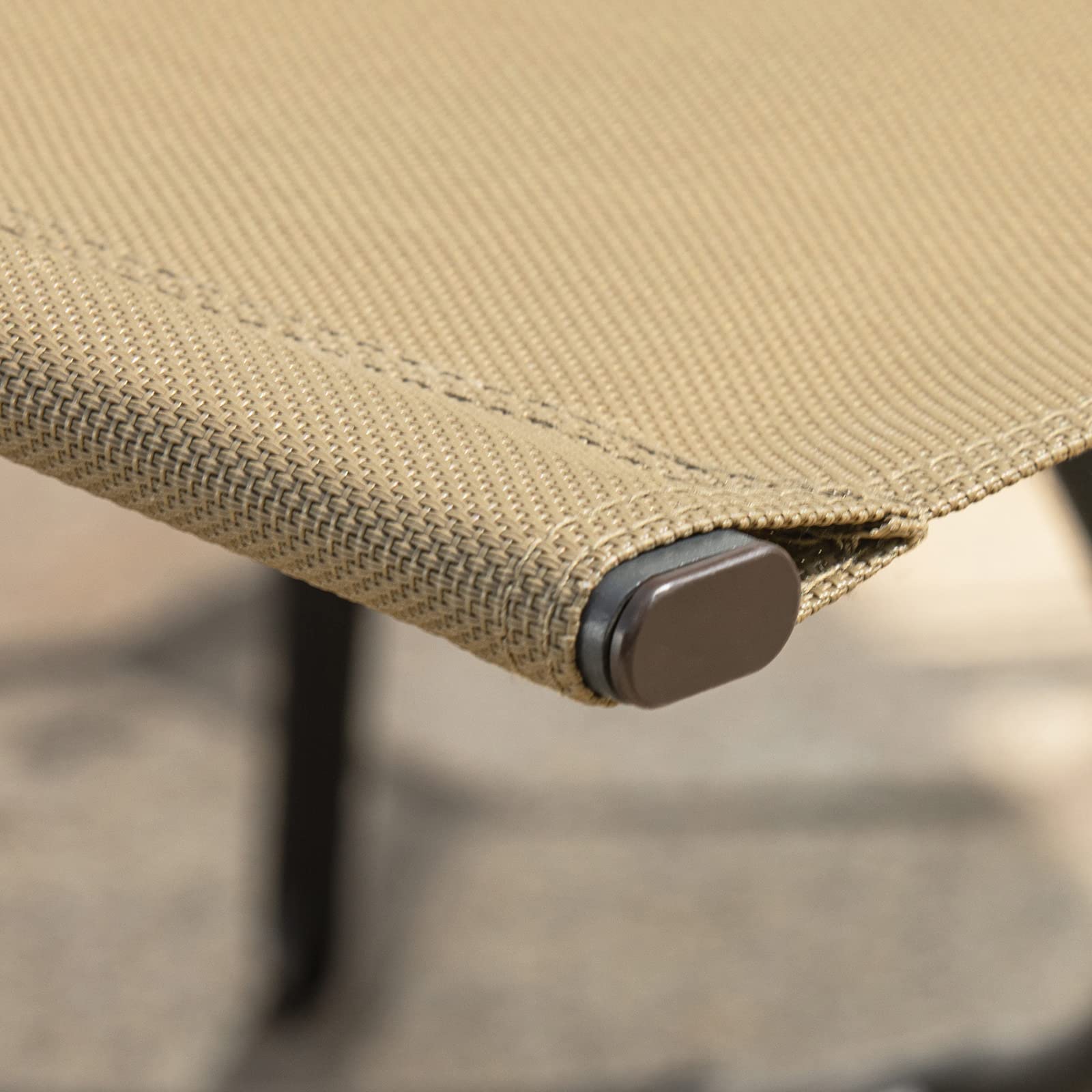 SoBuy Transat Jardin Exterieur Chaise Longue à Bascule Fauteuil Relax Extérieur avec Pochette Latérale Bain de Soleil pour Terrasse Balcon et Plage Kaki 143x57x85 cm OGS47-KA
