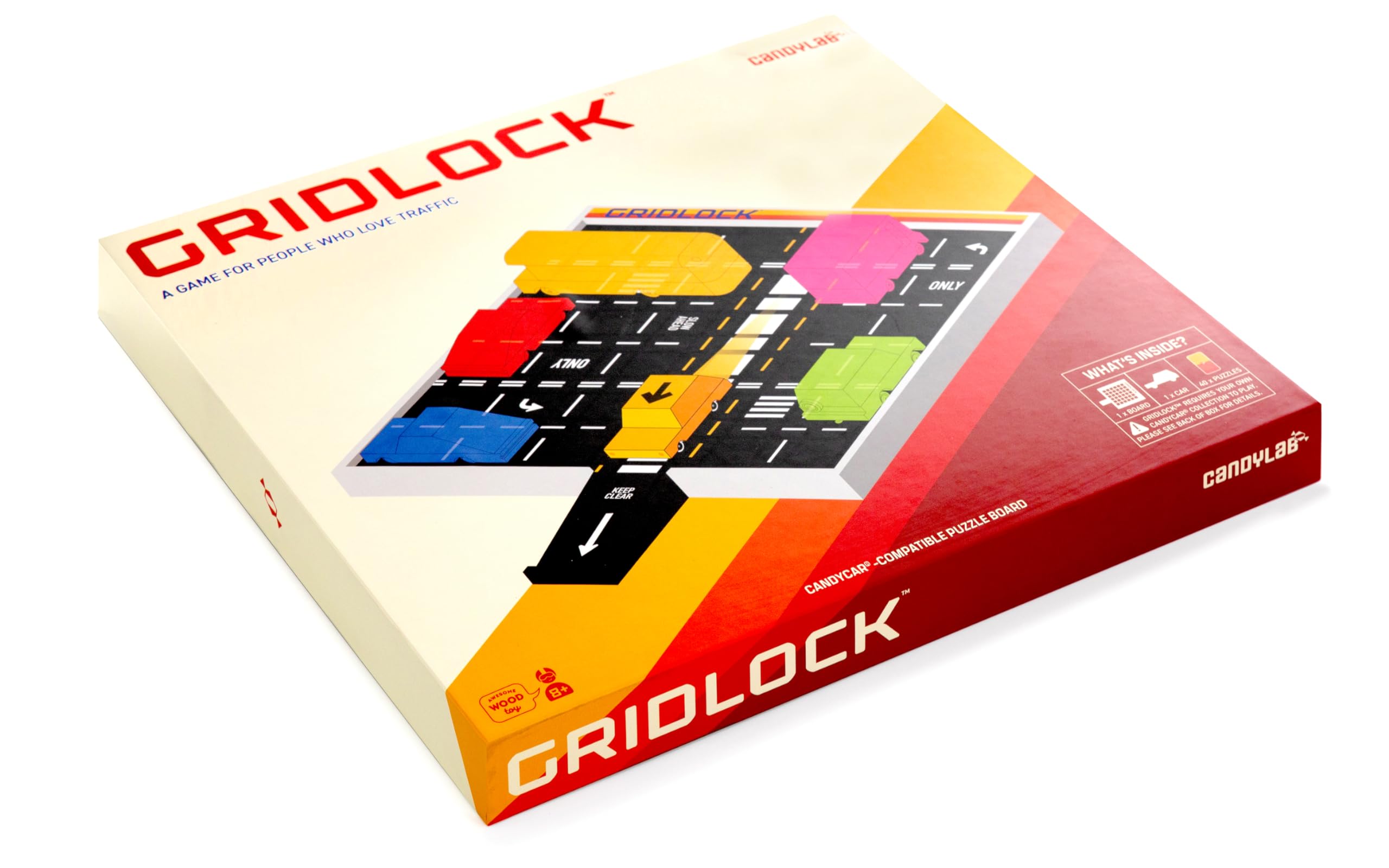 CANDYCAR Gridlock Puzzle Board by Candylab Toys, Use Your Collection to Solve Traffic Themed Puzzles
