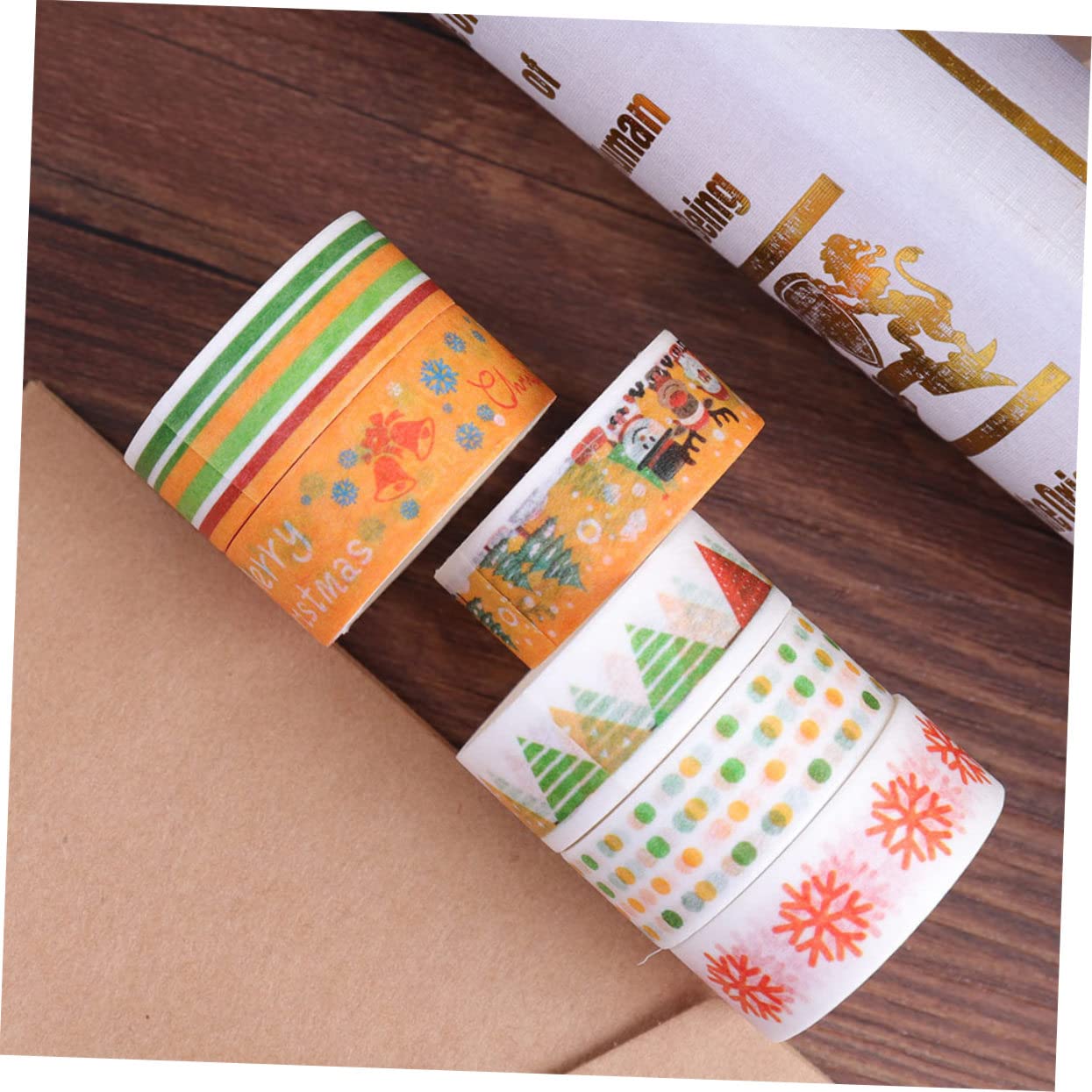 SEWACC 168rollos Cinta Washi Adhesiva Decorativa De Navidad De Papel Autoadhesivo para Manualidades y Decoración De Fiestas para Scrapbooking y Embalaje De
