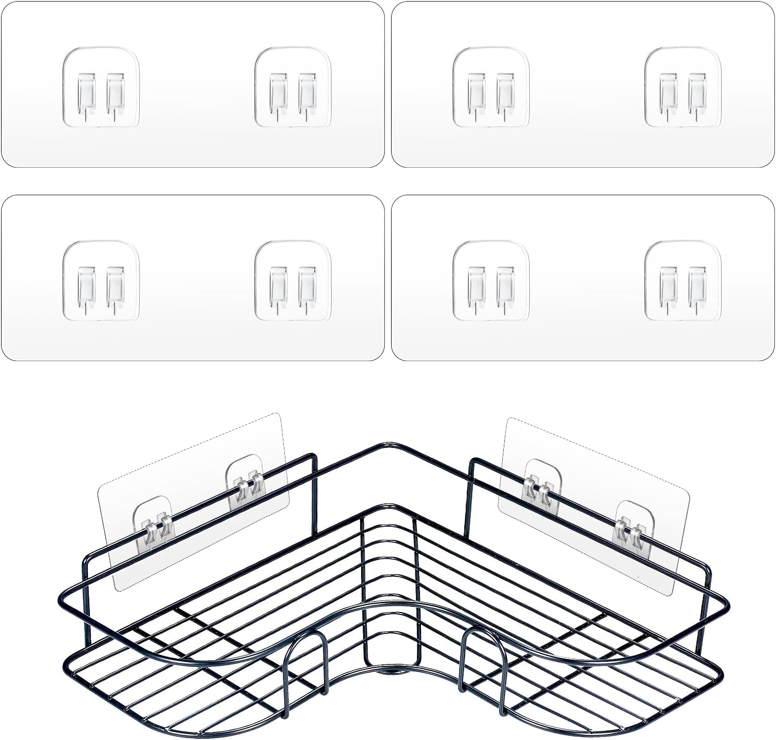 Amazon.com: COMNICO 4 Pack Shower Caddy Adhesive Hooks Replacement ...