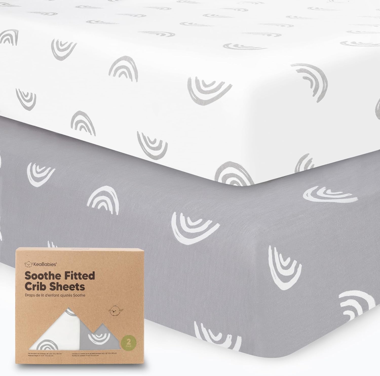 2Pack Organic Crib Sheets for Boys, Girls Jersey Fitted Crib Sheet