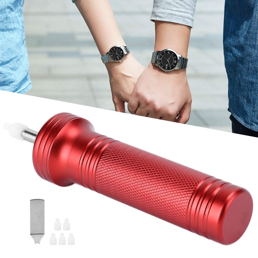 Pompe d’extraction de verre de montre, outil professionnel d’ouverture de boîtier de montre, kit de réparation de montres en métal avec 5 buses et outil à barrette de ressort, pour