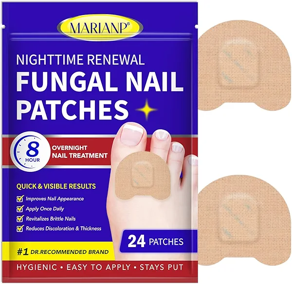 Toenail Treatment Extra Strength - 24 Pcs Nighttime Nail Patches, Overnight Toe Nail Treatments for Damaged Nails Foot Nails Repair and Care