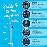 GROHE Vitalio Comfort 250, Shower Column with Single-Lever Mixer Tap, Overhead Shower 25 cm 1 Jet (Rain), Shower Head 11 cm 2 Jets (Rain and Massage), Hose 1.75 m, Water Saving, Chrome, 26985001 - 5