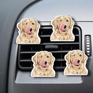 WIRESTER Set of 4 Fresh Scented Car Air Freshener Vent Clip, Decorative Accessories, Interior Decoration for Cars - Dogs, Cats