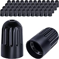 Vista 47 de 10 piezas de tapas de válvula de neumático TPMS con vástago largo, tapas de válvula de rueda de plástico negro para TPMS TR20008, tapas de vástago