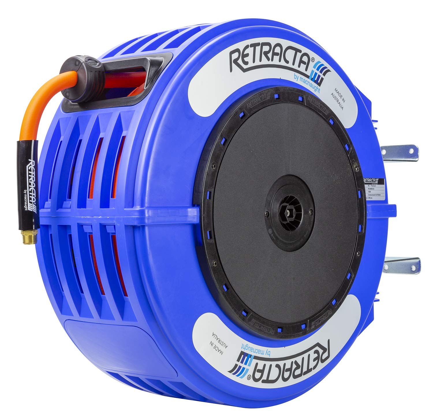 Macnaught Retractable Air/Water Hose Reel with 1/2 in. X 65 Ft Hybrid Hose,Ceiling/Wall Mounted