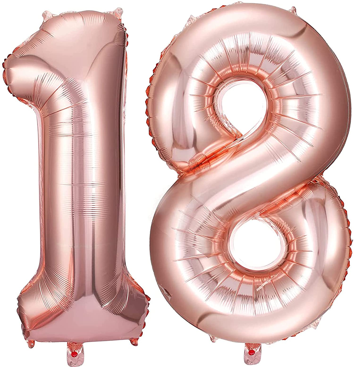 KASTWAVE 40 inch Rose Gold 18 Number Confetti Balloons Giant Jumbo Number 18 Foil Mylar Balloons for 18th Birthday Party Supplies 18 Anniversary Events Decorations, Use Them as Props for Photos