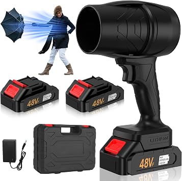 Turbodry Cordless Car Dryer Blower, 13000RPM Portable Air Blower with Dual 21V Batteries, Fast Charging Handheld Leaf Blower for Car Drying, Lawn Care, Dusting, Snow Blowing