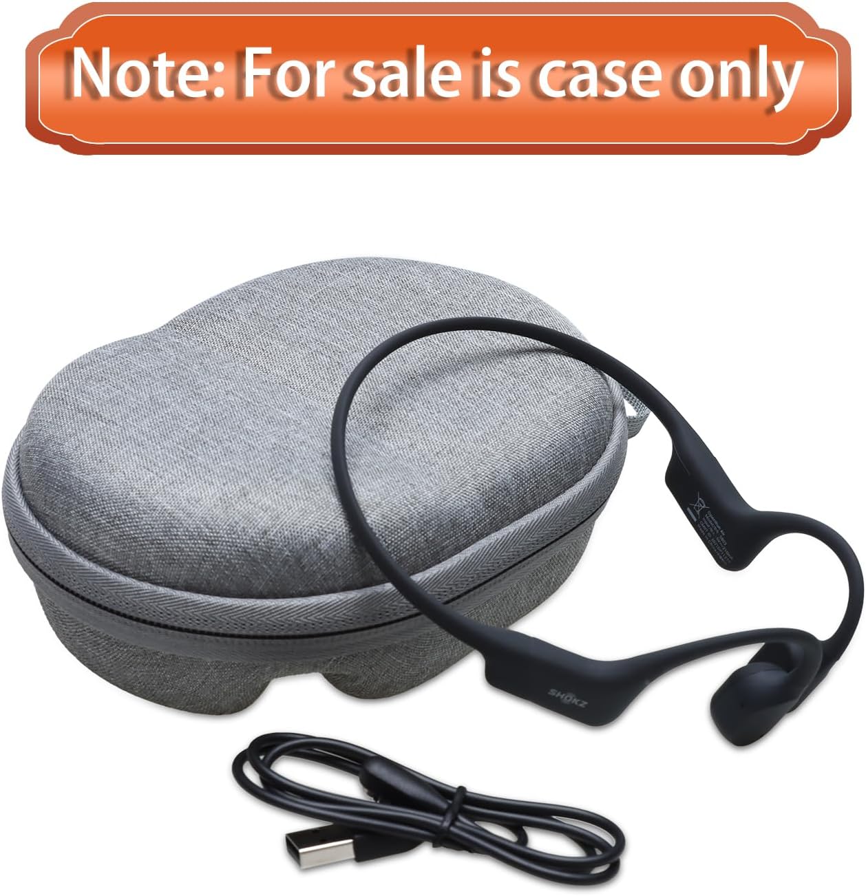 LTGEM Hard Case for Bone Conduction Headphones Compatible with SHOKZ, CXK, BAICLUD, TOZO, DEMICEA, Wildhorn Outfitters, Tayogo, LOBKIN Open Ear Bone Conduction Headphones -Grey (Only Case) - Image 6