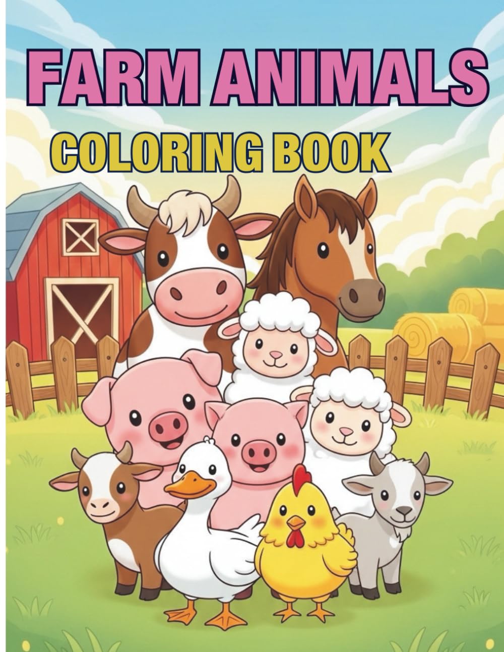 Farm Animals: Perfect Farm-Themed Activity Book for Toddlers and Preschoolers to Learn and Color