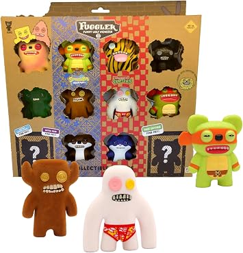 Fuggler Series 2 Collectible Figures 12-Pack Window Box | Mystery Toy Bundle with Rare Chase Figures, Creepy Miniatures, Disturbing Designs, Hidden Surprises, Collector Display Set Assortment A