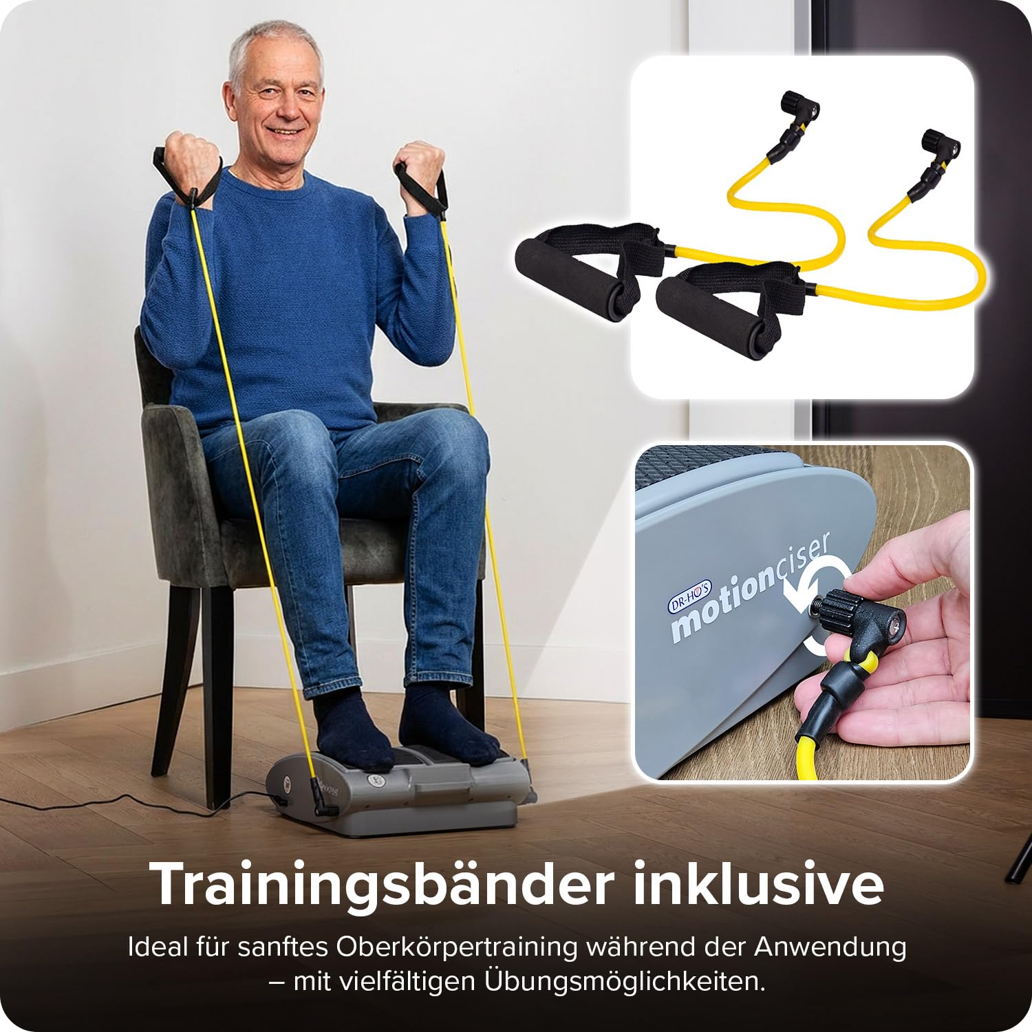 DR. HO’S MotionCiser® Fit | Elektrisches Fußmassagegerät mit Gehsimulation | Bein-, Waden- & Fußmassage | 10 Vibrationsstufen | Infrarot-Wärme 30–50 °C | Fussmassagegerät inkl. Trainingsbändern