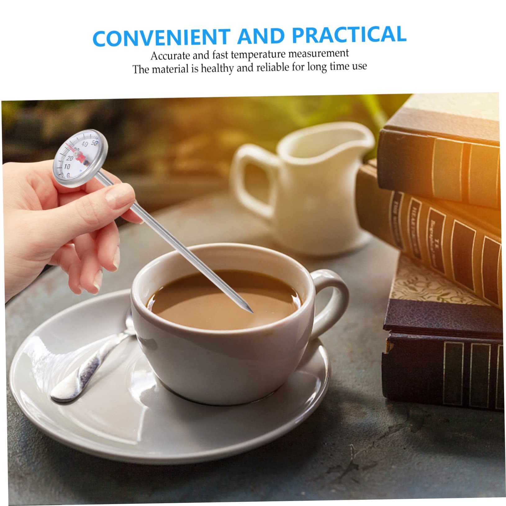 STOBAZA Brewing Thermometer for Water Milk 2pcs Digital Thermometer Long Probe Instant Read for Espresso Tea