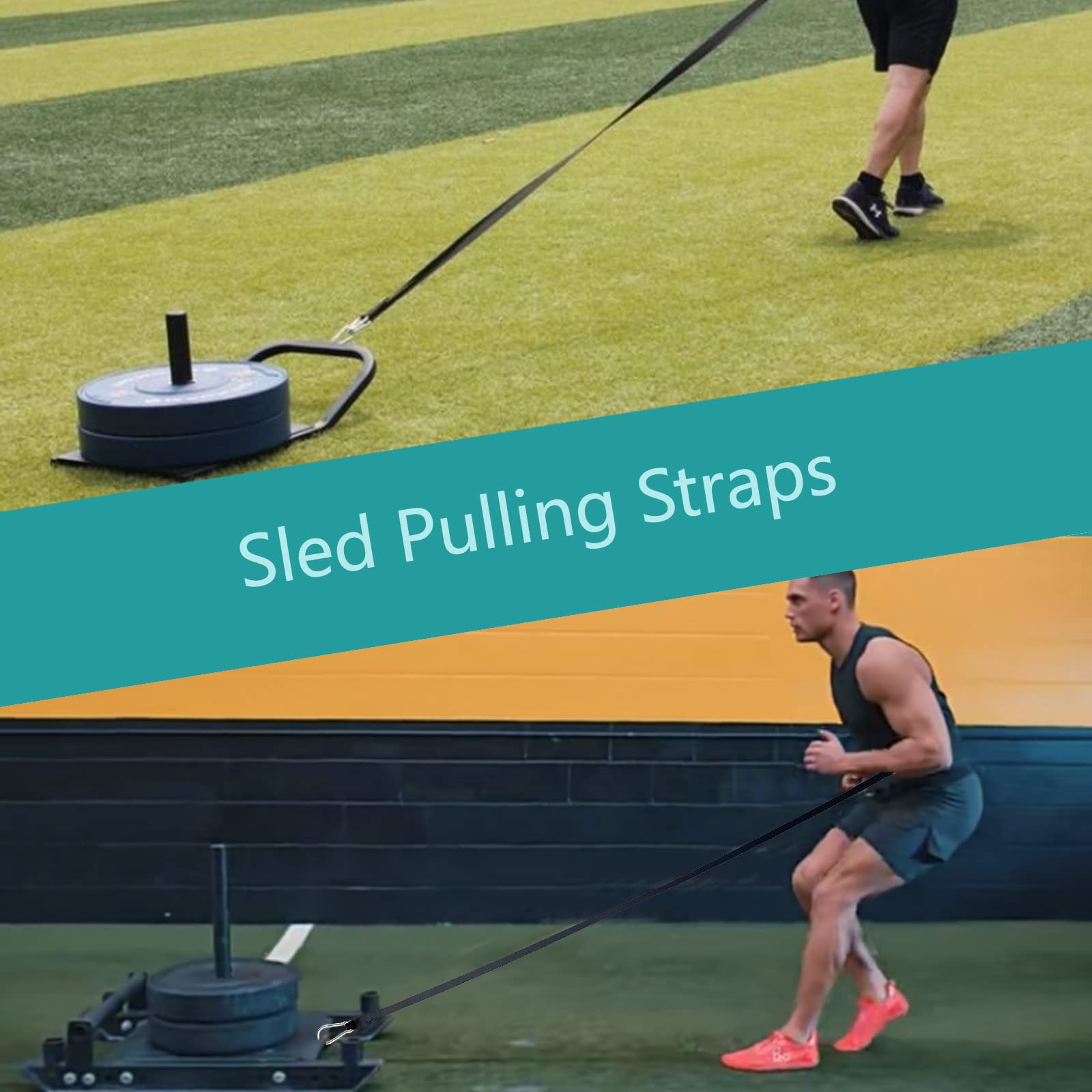 Lot De 2 Sangles D'entraînement Lestées Pour Traîneau - Laisse De Traction Pour Traîneau - Harnais Pour Améliorer La Vitesse, L'endurance Et La Force