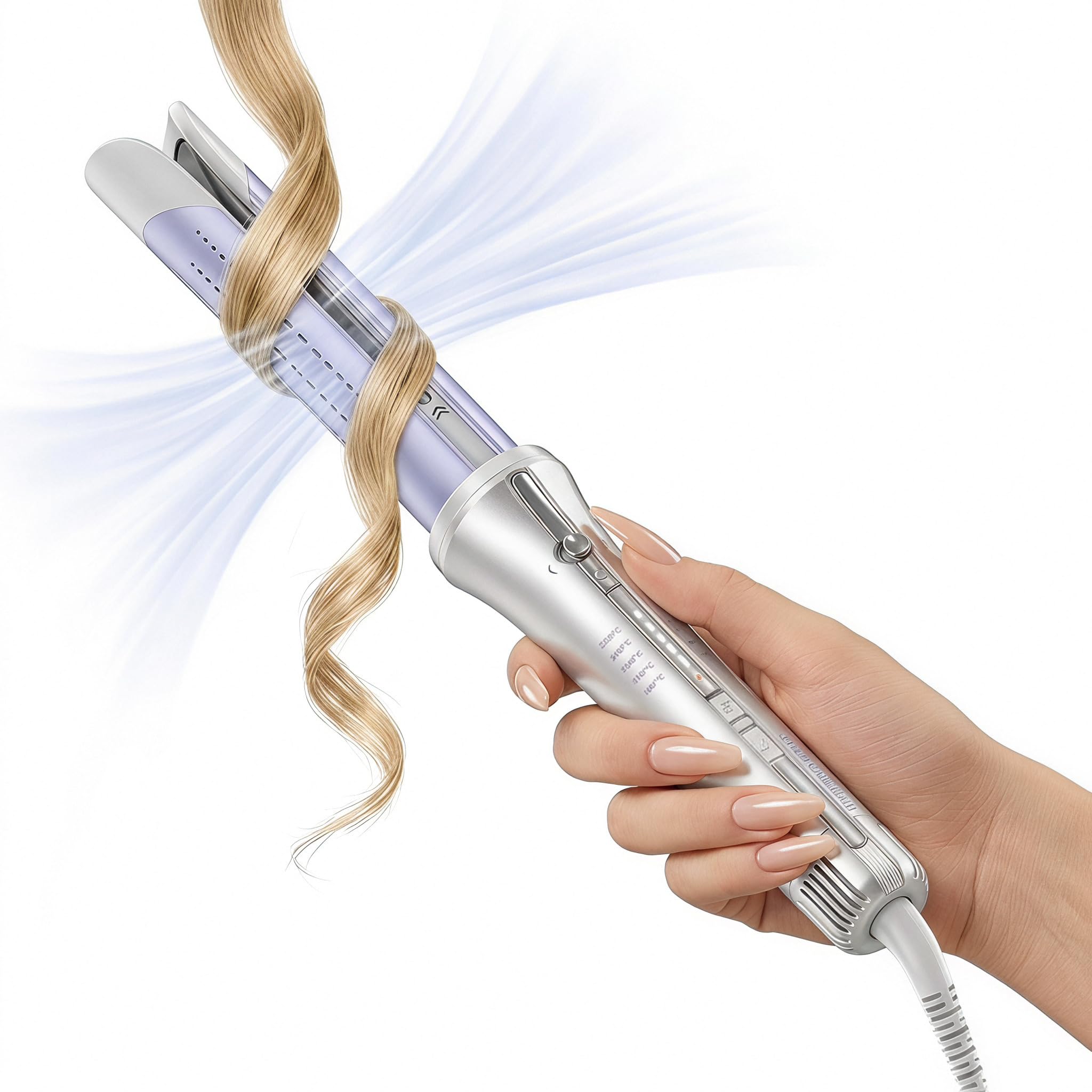 SHEGLAM One Touch Airflow Styler Pro 1 inch Automatic Rotating 3.0 Cool Air Technology for No-Wait Curling Iron Bouncy & Long-Lasting Curls Zero Burn Risk 5 Temp Settings product thumbnail 2