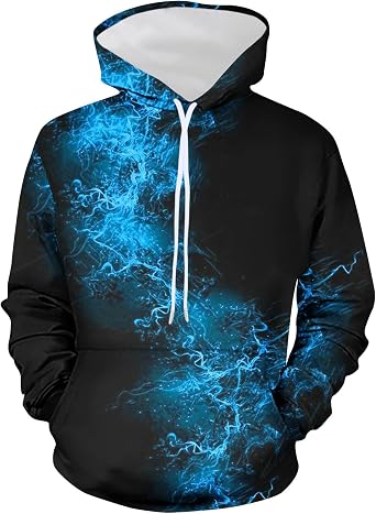 Big and Tall Hooded Sweatshirts for Men 2023 Fall Fashion 3D Print Graphic Pullover Casual Long Sleeve Hoodies
