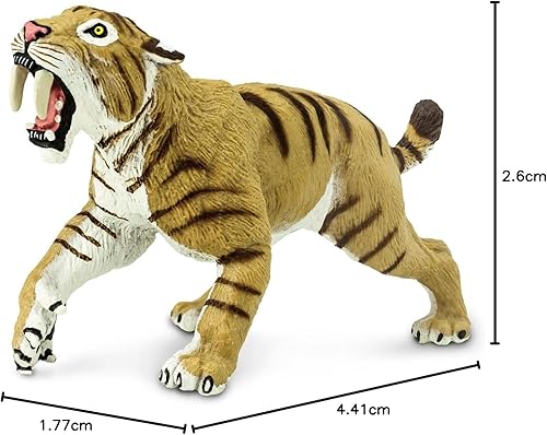 Miniatura 9 de Safari Ltd. Smilodon Figura de tigre dentado de sable de 4 pulgadas, juguete educativo para niños, niñas y niños a partir de 3 años