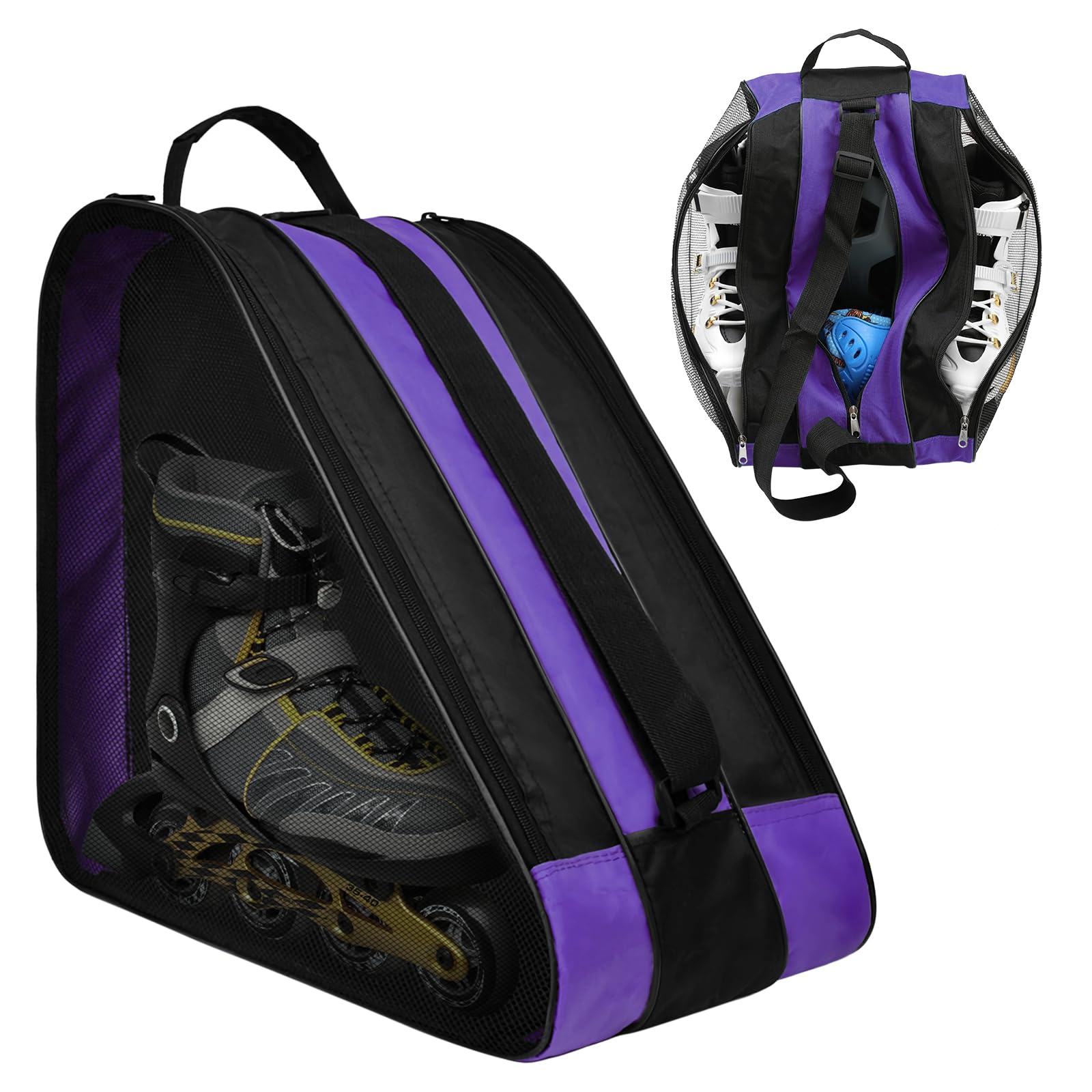 Roller Skate Bag,Great for Roller Skates, Ice Skates, Rollerblade, Figure Skates, Ice Hockey Skate - Skate Bag for Kids and Adults (Purple)