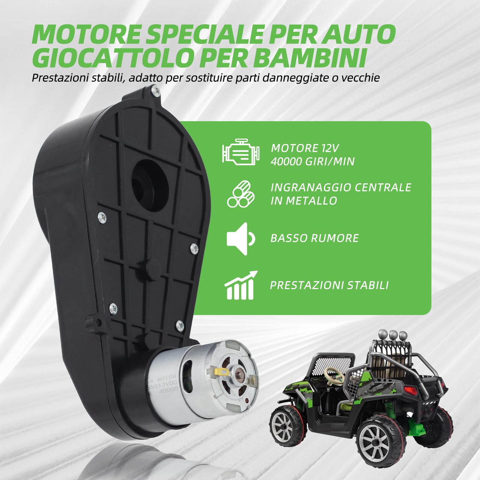 Motore elettrico ad alta velocità RS550 12V 160W 40000RPM 18A adatto per auto elettriche per bambini, pezzi di ricambio, confezione da 2
