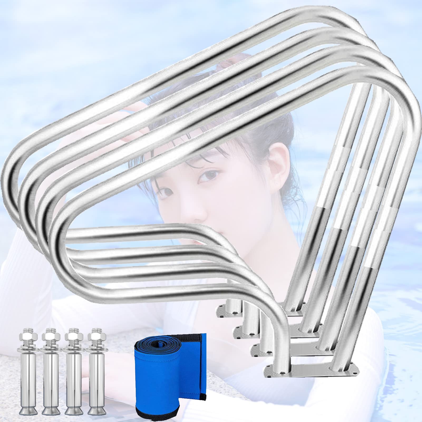 Sdgeryeeg One Color Handrail， Pool Handrails Handrail, Swimming, Stair Hand Rail Rated 250Lbs Load Capacity