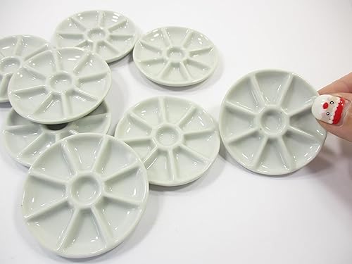 Miniatura 5 de Casa de muñecas en miniatura de cerámica 4 agujeros plato blanco cena cocina fuente 10846