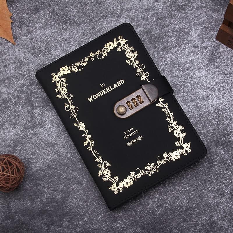 NectaRoy A5 Vintage Lockable Journal with Flowers Design, 120 Sheets Secret Notebook Travel Diary - Image 4