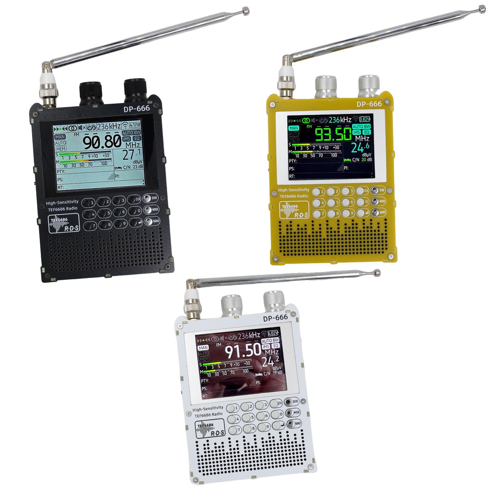 Amazon.co.jp: TEF6686 DSP チップを搭載したマルチバンドラジオ、2.8