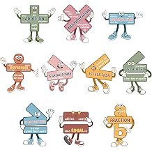 Sereliy Math Symbol Posters Bulletin Board for Classroom Decor, 10PCS Math Symbols Education Learning Posters, Mathematics Sign Cutouts for Elementary School Grade 2th 3th 4th 5th