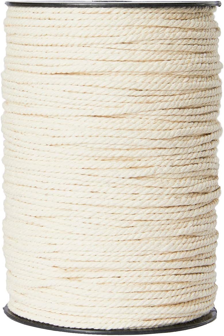 Macrame Cord 3mm x 220 Yards, Macrame Rope, Natural Cotton Macrame String for Crafting Macrame Supplies, Plant Hangers, Knitting