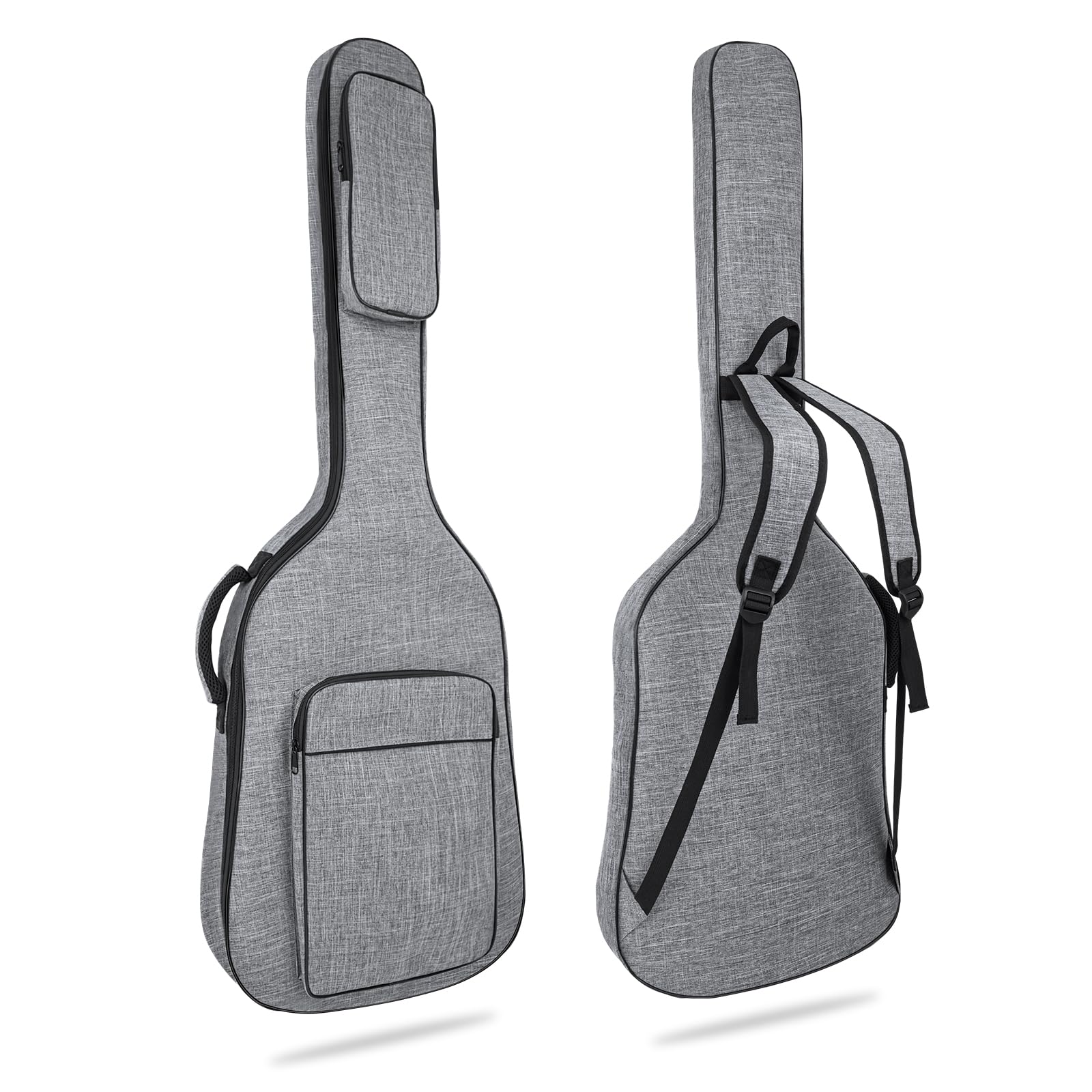 Funda para bajo eléctrico con bolsillos, color gris, 7 mm, acolchado, suave, para bajo, gris, 116.84 cm, Sencillez con estilo