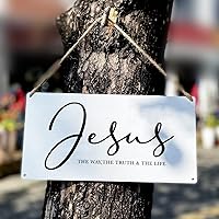 Vista 3 de Versículo bíblico para decoración de pared para el hogar, letrero de madera rústico para colgar en la pared, letrero religioso cristiano de madera