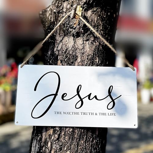 Miniatura 3 de Versículo bíblico para decoración de pared para el hogar, letrero de madera rústico para colgar en la pared, letrero religioso cristiano de madera