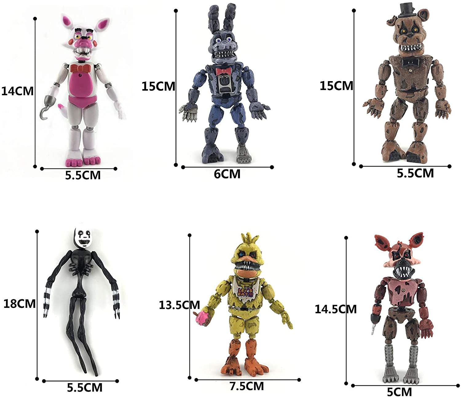 Amazon.com: SYANO Inspired by Lego Five Nights at Freddy's, 6inch PVC FNAF  Set Party Toys Gifts, Action Figures Toys Dolls, Christmas Toys Gifts (6  PCS) : Toys & Games