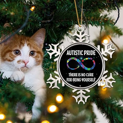 Miniatura 4 de Rompecabezas de símbolo del infinito del orgullo autista, adorno colgante para árbol de Navidad, regalo para niños autistas, decoración de Navidad,