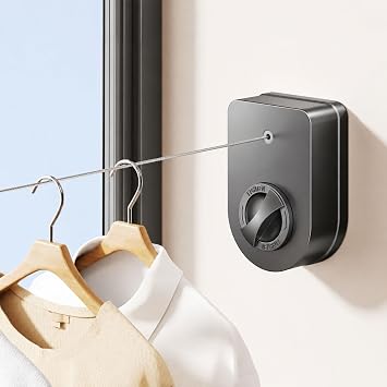 ROOM127 Retractable Clothesline, Wall Mounted Laundry Line