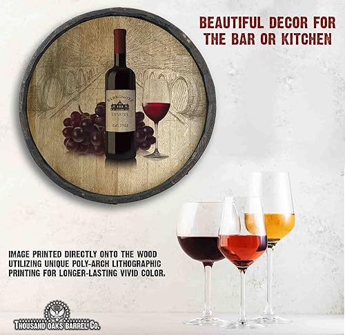 Vista 116 de THOUSAND OAKS BARREL CO. Personaliza el letrero de un cuarto de barril con cócteles de gato negro, barril de vino hecho de madera de roble de alta