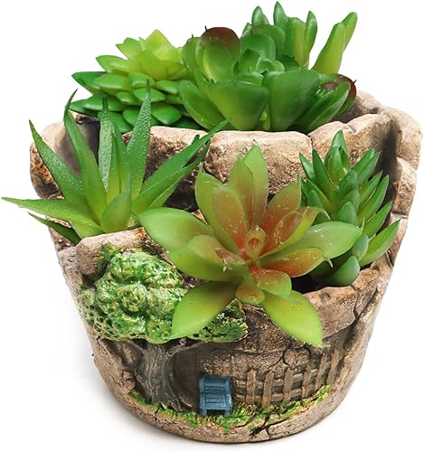 Miniatura 10 de Macetas para suculentas, 5.3 pulgadas, macetas creativas de cactus, decoración de macetas para el hogar, la oficina y el jardín, exquisita día de
