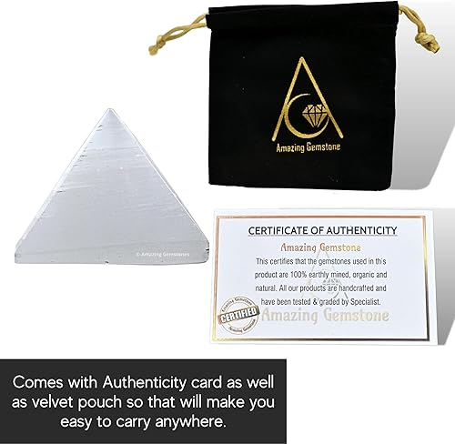 Miniatura 250 de Amazing Gemstone White Agate Snow Quartz Pyramid Crystal Healing Stones - 1" Great Pyramid Figurine of Natural Stone Pyramid for Meditation, Reiki