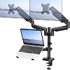 MOUNT PRO Monitor and Laptop Mount for 2 Max 27 Computer Screens, Laptop Tray Fits 10-17inch Notebook, 3-in-1 Adjustable Laptop and Monitor Desk Mount with VESA Bracket 75100mm