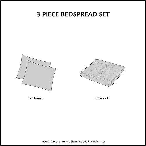 Miniatura 5 de 510 DESIGN Oakley - Juego de edredón reversible, diseño de costuras de lujo para todas las estaciones, colcha ligera, fundas a juego, tamaño King de