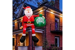 8FT Christmas Inflatables Outdoor Decorations, Climbing Santa Blow Up Yard Decorations