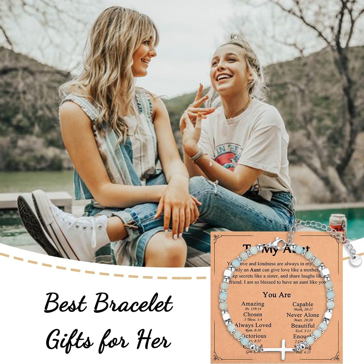 Religious Cross Bracelet for Women Girls, Christian Gifts for Daughter Granddaughter Sister in Christ Friend Niece on Birthday Christmas Easter Valentines Day Graduation - Image 3