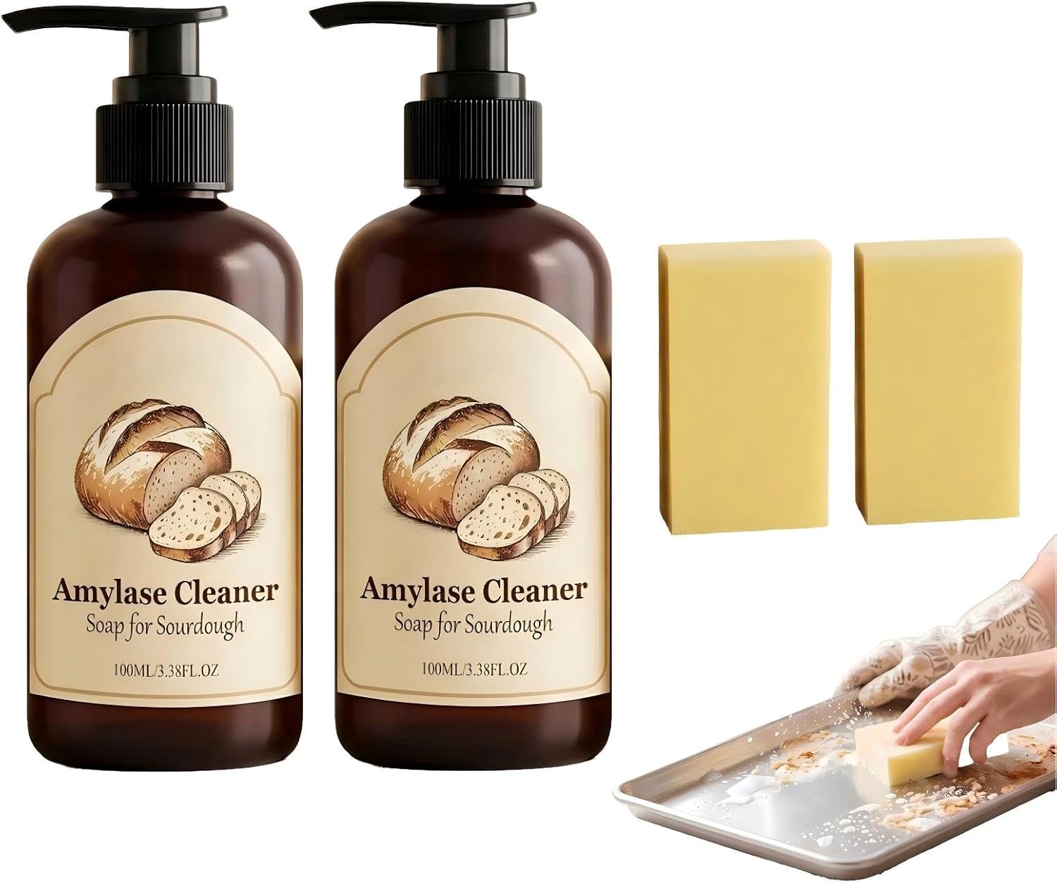 Dough Dissolve Soap for Sourdough, Enzyme Cleaner for Banneton Tools-100ML